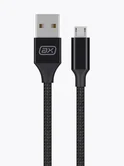 Кабель Axxa, USB-A - MicroUSB, нейлон, 2А,1м, черный, 7261