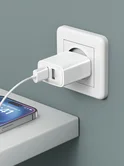 СЗУ Deppa 2USB-A, 2.4A, + кабель USB-A - Lightning 1м, белый, 11488