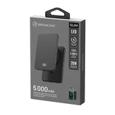 Внешний АКБ Breaking Slim, 5000 mAh, 20W, MagSafe, LED, черный, 27113