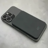 Внешний АКБ Breaking Slim, 5000 mAh, 20W, MagSafe, LED, черный, 27113