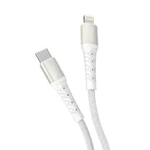Кабель Deppa Armor, USB-C - Lightning, 1м, 2.4А, белый, 72517