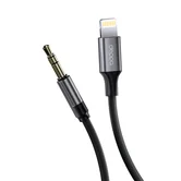 Аудиокабель Deppa, Lightning - AUX 3.5, 1.2м, нейлон, черный, 72402