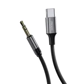 Аудиокабель Deppa, USB-C - AUX 3.5, 1.2м, нейлон, черный, 72403