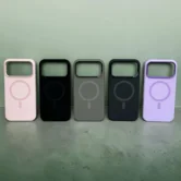 Чехол iPhone 17 Pro Max Njoyny Metal Silicone (серый)