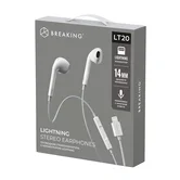 Проводная стереогарнитура Breaking LT20, вкладыши, Lightning, 1.2м, белый, 25420