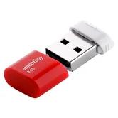 USB 2.0 накопитель SmartBuy 8GB LARA, красный (SB8GBLARA-R)