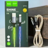 Кабель Hoco U112 USB-A - USB-C, 3A, светящийся, 1м