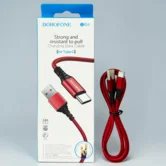Кабель Borofone BX 54 USB-A - USB-C, 3A, красный, 1м