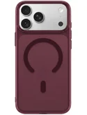 Чехол для iPhone 17 Pro Объемный пластик MagSafe (Бордовый)