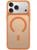 Чехол для iPhone 17 Pro Max Объемный пластик MagSafe (Оранжевый)