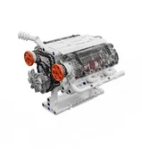 Конструктор высокодетализированный Двигатель V6 белый