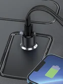 АЗУ USB A + USB-C, Deppa, PD, QC 3.0, 95W, Crystal, прозрачный, черный, 11217