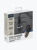 АЗУ USB A + USB-C, Deppa, PD, QC 3.0, 95W, Crystal, прозрачный, черный, 11217
