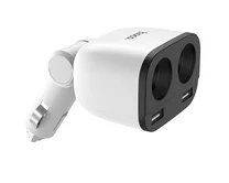 Разветвитель прикуривателя Hoco Z28 2USB-A + 2АЗУ белый