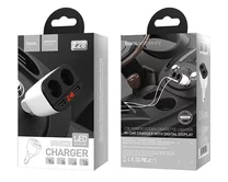 Разветвитель прикуривателя Hoco Z28 2USB-A + 2АЗУ белый