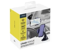 Автомобильный держатель Deppa Crab Vogue для смартфонов, PU-присоска, жесткая штанга, черный, 55127