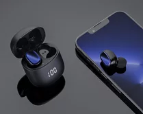 Bluetooth стереогарнитура Deppa Air Buds Pro, TWS, BT5.3, LED, 300mAh, черная