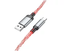 Кабель Hoco U112 USB-C - USB-A, светящийся серый, 1,2м