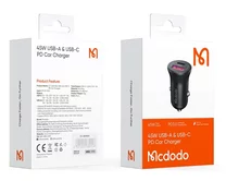 АЗУ-1USB-A + 1USB-C McDodo CC-2680 45W+5А Fast Charger, черный
