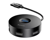 USB HUB Baseus round box USB3.0 to USB3.0+USB2.0*3 (черный)