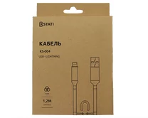 Кабель Kstati KS-004 Lightning - USB белый, спираль, 1,2м