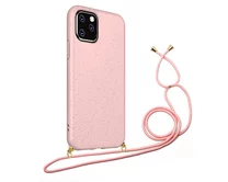 Чехол iPhone 6/6S/7/8/SE 2020 BIO + шнурок (розовый)