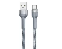 Кабель Remax RC-124a Type-C - USB серебро, 1м