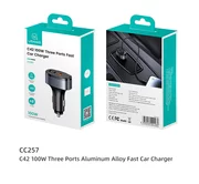 АЗУ-1USB-A + 1USB-C + Lightning Usams CC257 C42 100W, черный