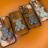 Чехол iPhone 15 Pro Max Медведь Стразы (ассорт)