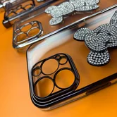 Чехол iPhone 15 Pro Max Медведь Стразы (ассорт)