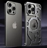 Чехол iPhone 15 Pro Njoyny MET-17 (серый)