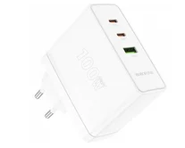 СЗУ-1USB-A + 2USB-C Borofone BN11, PD100W GaN, белый