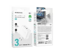 СЗУ-1USB-A + 2USB-C Borofone BN11, PD100W GaN, белый