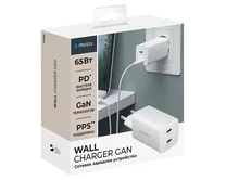 СЗУ 1USB-C + 1USB-C Deppa PD 3.0, GaN, 65W, белый, 11445