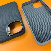 Чехол iPhone 16 Pro Njoyny NY-111 Soft Fiber (серый)