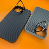 Чехол iPhone 16 Njoyny NY-111 Soft Fiber (серый)