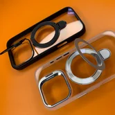 Чехол iPhone 16 Pro Max Njoyny N23 Ring Stand Clear (черный)