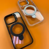 Чехол iPhone 16 Pro Max Njoyny N23 Ring Stand Clear (белый)