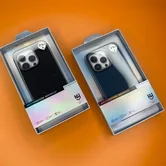 Чехол iPhone 16 Pro Njoyny NY-39 Leather (серый)