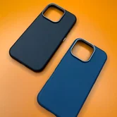 Чехол iPhone 16 Pro Max Njoyny NY-39 Leather (синий)