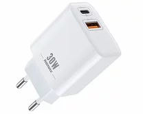 СЗУ-1USB + 1USB-C Remax RP-U82, 30W PD+QC, белый