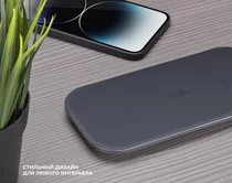 Зарядная станция 3в1 Deppa 2*iPhone, беспроводная 40W, черная