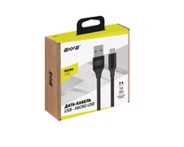 Кабель Axxa microUSB - USB нейлон, 2А, черный, 1м