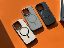 Чехол iPhone 16 Pro Max Njoyny Metal MagSafe (серый)