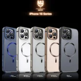 Чехол iPhone 16 Pro Max Njoyny Metal MagSafe (серый)