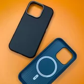 Чехол iPhone 15 Pro Max Njoyny NY-39 Leather (серый)