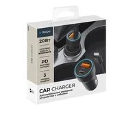 АЗУ 1USB-A + USB-C Deppa + кабель USB-C - Lightning (MFI), PD 3.0, QC 3.0, 20W, 1,2м, черный, 11297