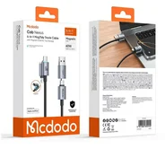 Кабель 4в1 McDodo CA-6560 USB+Type-C-Lightning+Lightning 60W, 1,2м, черный