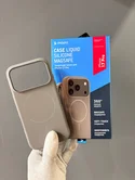 Чехол iPhone 17 Pro Deppa Liquid Silicone Magsafe (серый)