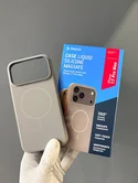 Чехол iPhone 17 Pro Max Deppa Liquid Silicone Magsafe (серый)